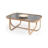Vivense Tual Orta Sehpa, Meşe Nervür Cam - 70 cm x 110 cm x 42 cm