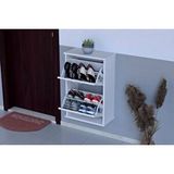 Vivense Umay Asma 52 cm 2 Düşer Kapaklı Ayakkabılık, Beyaz