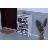 Vivense Umay Ayaklı 52 cm 2 Düşer Kapaklı Ayakkabılık, Antrasit