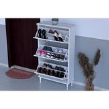 Vivense Varbi Ayaklı 72 cm 3 Düşer Kapaklı Ayakkabılık, Beyaz