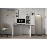 Vivense Venüs Kitaplıklı Çalışma Masası Beyaz Dolaplı Bilgisayar Masası Pnr Cms 1068 - 153 cm x 60 cm x 131 cm