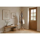 Vivense Vesti Ahşap Ayaklı Metal Portmanto Elbise Askılık, Siyah Naturel, Mu6 - 47 cm x 47 cm x 164 cm