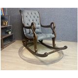 Vivense Vintage Sallanan Sandalye, Gri, Ahşap, Ceviz Ayak - Krem