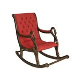 Vivense Vintage Sallanan Sandalye, Kırmızı, Ahşap, Ceviz Ayak