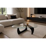 Vivense Vitra Cam Orta Sehpa, Siyah - 100 cm x 75 cm x 36 cm