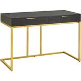 Vivense Wendy Gold Metal Çalışma Masası, Siyah - 120 cm x 60 cm x 76 cm