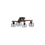 Vivense Weston Dörtlü Ceviz Füme Camlı Plofonyer Avize - 56 cm x 1 cm x 29 cm