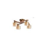Vivense Weston Dörtlü Naturel Çift Camlı Plofonyer Avize - 56 cm x 1 cm x 28 cm - 0-Siyah