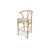 Vivense Wishbone Ahşap Bar Tabure - Krem - 49 cm x 51 cm x 108 cm