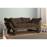 Vivense Woodesk Adalar Masif Ahşap Kanepe, Ceviz-Kahve Renk - Kahverengi - 75 cm x 180 cm x 70 cm