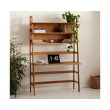 Vivense Woodesk Argos Ahşap Çalışma Masası ve Kitaplık, Tik Renk - 120 cm x 50 cm x 190 cm - Teak - Antrasit
