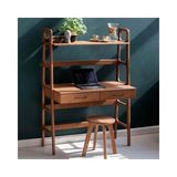 Vivense Woodesk Brisa Ahşap Çalışma Masası, Tik Renk - 120 cm x 50 cm x 140 cm - Teak - Antrasit
