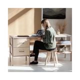 Vivense Woodesk Cadenza Ahşap Çalışma Masası, Natural Renk - 180 cm x 50 cm x 75 cm - Naturel