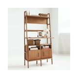 Vivense Woodesk Vento Ahşap Çalışma Masası, Tik Renk - Genişlik: 100 cm, Derinlik: 50 cm, Yükseklik: 190 cm - Teak - Antrasit