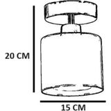 Vivense Yeni Nomi Tekli Siyah Bal Camlı Avize - 15 cm x 15 cm x 20 cm - Sarı