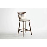 Vivense Yıldız Bar Sandalyesi, Ceviz Ahşap, Krem Kumaş - 51 cm x 51 cm x 103 cm