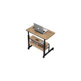 Vivense Yükseklik Ayarlı ve Çift Raflı Laptop Sehpası, Çam, 70X40 - 70 cm x 40 cm - Kahverengi