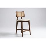 Vivense Zion Bar Sandalyesi, Ceviz Ahşap, Krem Kumaş - 43 cm x 53 cm x 108 cm