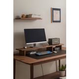 viveres Triwood Ceviz Rengi - 3 Ayaklı Ahşap Bilgisayar Standı, Ekran Ve Monitör Yükseltici (100X19 CM)