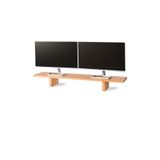 viveres WoodRise XL - İki Monitör için Geniş Ahşap Bilgisayar Yükseltici Ekran ve Monitör Standı (90x19)