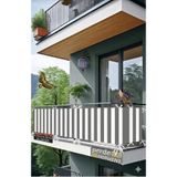 ViVeri Balkon Demiri Perdesi Korkuluk Perdesi Her Ölçüde Boy X En Dikmeli Bağcık (Gri-Beyaz)