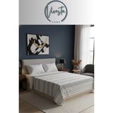 Vivesta Home %100 Pamuk Saçaklı Tek Kişilik Yatak Örtüsü - Koltuk Örtüsü - 160X220 – Şık ve Modern Tasarım - Gri - 160 x 220 cm