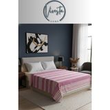 Vivesta Home %100 Pamuk Saçaklı Tek Kişilik Yatak Örtüsü - Koltuk Örtüsü - 160X220 – Şık ve Modern Tasarım - Pembe - 160 x 220 cm