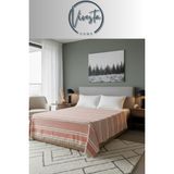Vivesta Home %100 Pamuk Saçaklı Tek Kişilik Yatak Örtüsü - Koltuk Örtüsü 160X220 – Şık ve Modern Tasarım - Turuncu - 160 x 220 cm