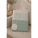 Vivesta Home 180X220 cm Pamuklu Hasır Desen Koltuk Örtüsü Çok Amaçlı Kanepe Örtüsü Çekyat Şalı Koltuk Koruyucu Yıkanabilir Ev Tekstili - 180 x 220 cm - Mint Yeşili