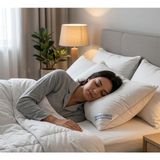 Vivesta Home 800 gr Silikon Yastık 50x70 Yumuşak Dolgun Antialerjik Yıkanabilir Nefes Alabilen Uyku Yastığı - 50 × 70 cm - Beyaz