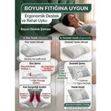 Vivesta Home Boyun Destekli Ortopedik Visco Yastık Hafızalı Sünger Ergonomik Boyun Fıtığı ve Düzleşmesi İçin Visco Yastık 40x60 cm - 40 x 60 cm - Beyaz