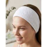 Vivesta Home Cırt Cırtlı Beyaz Havlu Saç Bandı Unisex – Yoga, Spa, Cilt Bakımı & Makyaj Için Ayarlanabilir Yumuşak Saç Bandana (9X65 Cm) - Standart