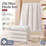 Vivesta Home Pamuklu Mutfak Havlusu 4'lü Set 30X50 cm El ve Kurulama Havlusu Yumuşak Emici Çok Amaçlı - Beyaz