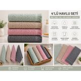 Vivesta Home Pamuklu Mutfak Havlusu 4'lü Set 30X50 cm El ve Kurulama Havlusu Yumuşak Emici Çok Amaçlı - Mint