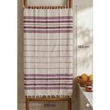 Vivesta Home Peştemal Plaj Havlusu 100x180 cm %100 Pamuk Hızlı Kuruyan Hafif Kum Tutmaz Çok Amaçlı Hamam Sauna Havlusu - 100 × 180 cm - Mürdüm