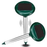 Vivibel 2 adet solar köstebek kovucu, ultrasonik köstebek korkutucu, tarla faresi kovucu, köstebek kovucu, IP56 su geçirmez, bahçe için (yeşil)
