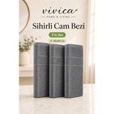 VİVİCAHOME 3’lü Mikrofiber Sihirli Cam Bezi 40x60 cm – Cam, Ayna, Duşakabin ve Parlak Yüzey Temizlik Bezi