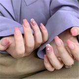 Vivid Charm 24'lü Mat Pembe Kalp Tasarımlı Takma Tırnak Seti - Protez Tırnak Seti