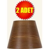 Vivido Abajur Ahşap Desenli Modern İkili Abajur Şapkası