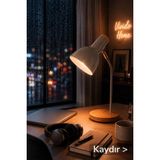 Vivido Home Ahşap Nordic Gri Masa Lambası