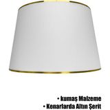 Vivido Home Beyaz Gold Şeritli Lambader Şapkası - Gold - Beyaz