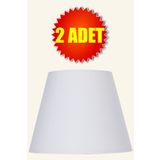 Vivido Home Beyaz Kumaş Ikili Modern Abajur Şapkası