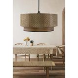 Vivido Home Hasır Kahve Ahşap Desenli Avize