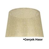 Vivido Home Hasır Krem Doğal Lambader Şapkası Bej Renk Kumaş Malzeme ile Modern Tasarım İçin Uygun