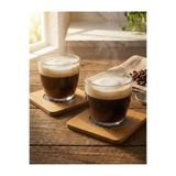 Vivien Home 4parça 2kişilik Isıya Dayanıklı 400 ml Borosilikat Cam bardak ve Kupa Bardak tabağı