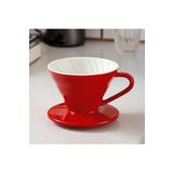 Vivien Home kırmızı V60 02 Dripper Seramik Kahve Demleme Ekipmani Filtre Kahve