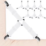 vivinin 8 Adet Metal Klipsli Sac Askılar, Üçgen Çarşaf Askıları Ayarlanabilir, Lastikli Çarşaf Askıları Kaymaz, Çarşaf için Çarşaf Klipsleri, Koltuk Minderi, Masa Örtüleri
