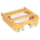 VIVIRBIEN Kabin Altında Kağıt Tabak Dispenseri, Bambu Kağıt Tabak Tutucular