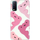 Vivo Y11S Y20 Y20S Kılıf Desenli Baskılı Tpu Rubber Kapak Pink Frogs - 001-Renkli