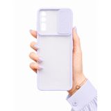 Vivo Y20 ile uyumlu Kılıf Slayt Sürgülü Arkası Buzlu Lensi Kapak - Lila